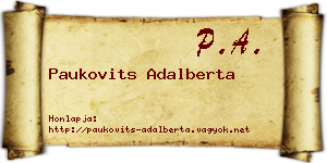 Paukovits Adalberta névjegykártya